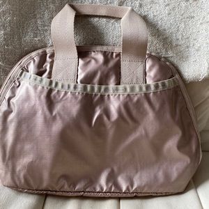 Shimmery, dusty pink LeSportSac bag